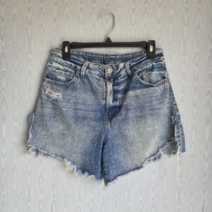 Rewash Distressed Faded Stretch High Waisted Womens Shorts 30 11